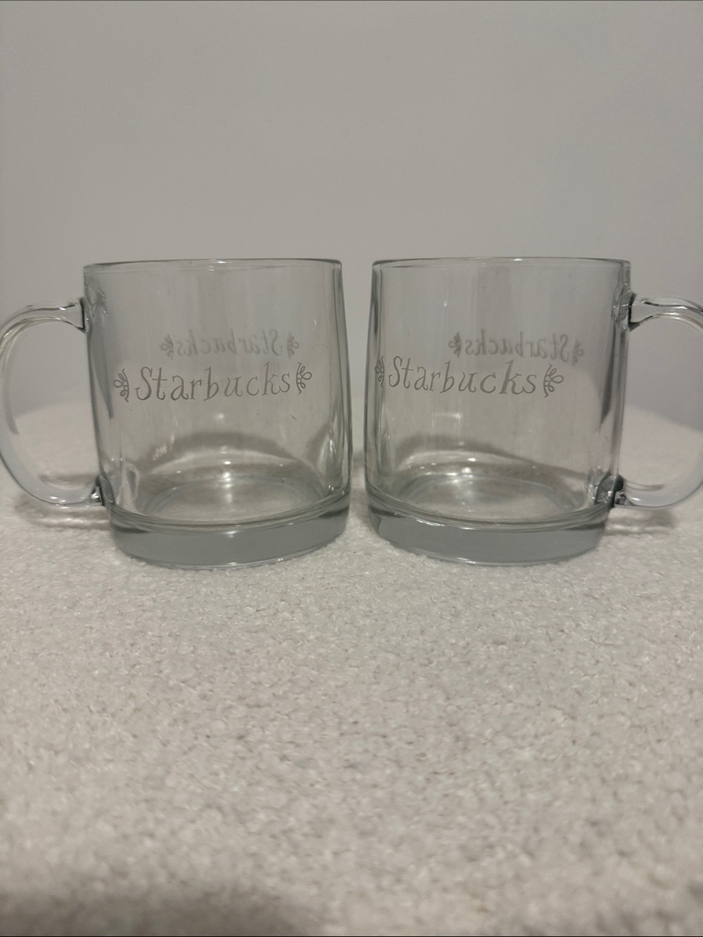 Starbucks Clear 12 ounce Glass Mug Duo - Transparent